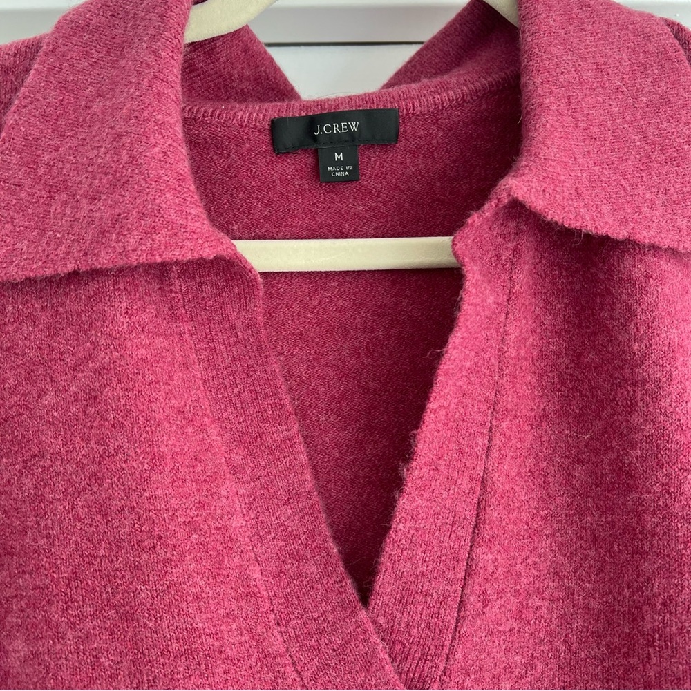 J.CREW Cranberry polo Collared V-Neck Sweater - Picture 2 of 9